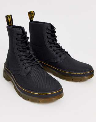 dr martens combs nylon ankle boots in black