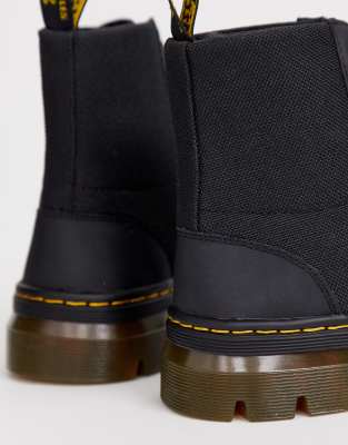 dr martens combs nylon ankle boots in black