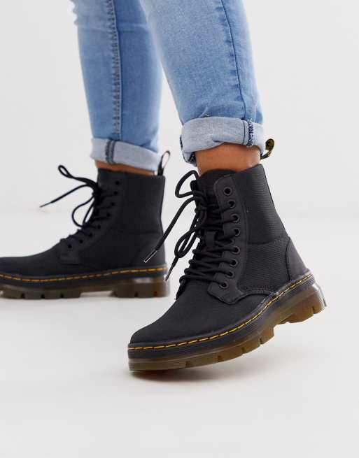 Dr Martens Combs nylon ankle boots in black ASOS