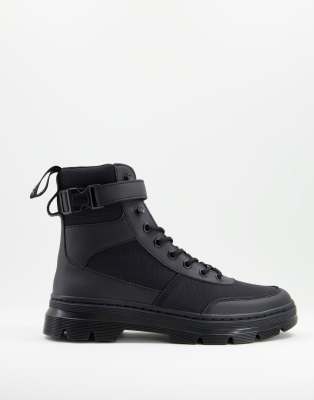 Dr Martens Combs Tech 8 Eye Boots in Black - ASOS Price Checker