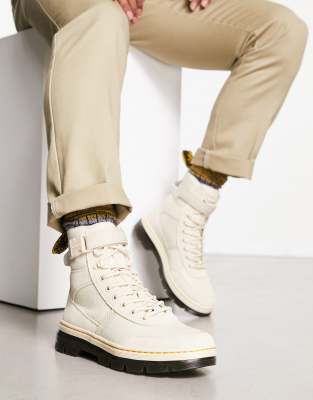 Dr Martens Dr Martens Combs Tech 8 eye boots in parchment beige-Neutral