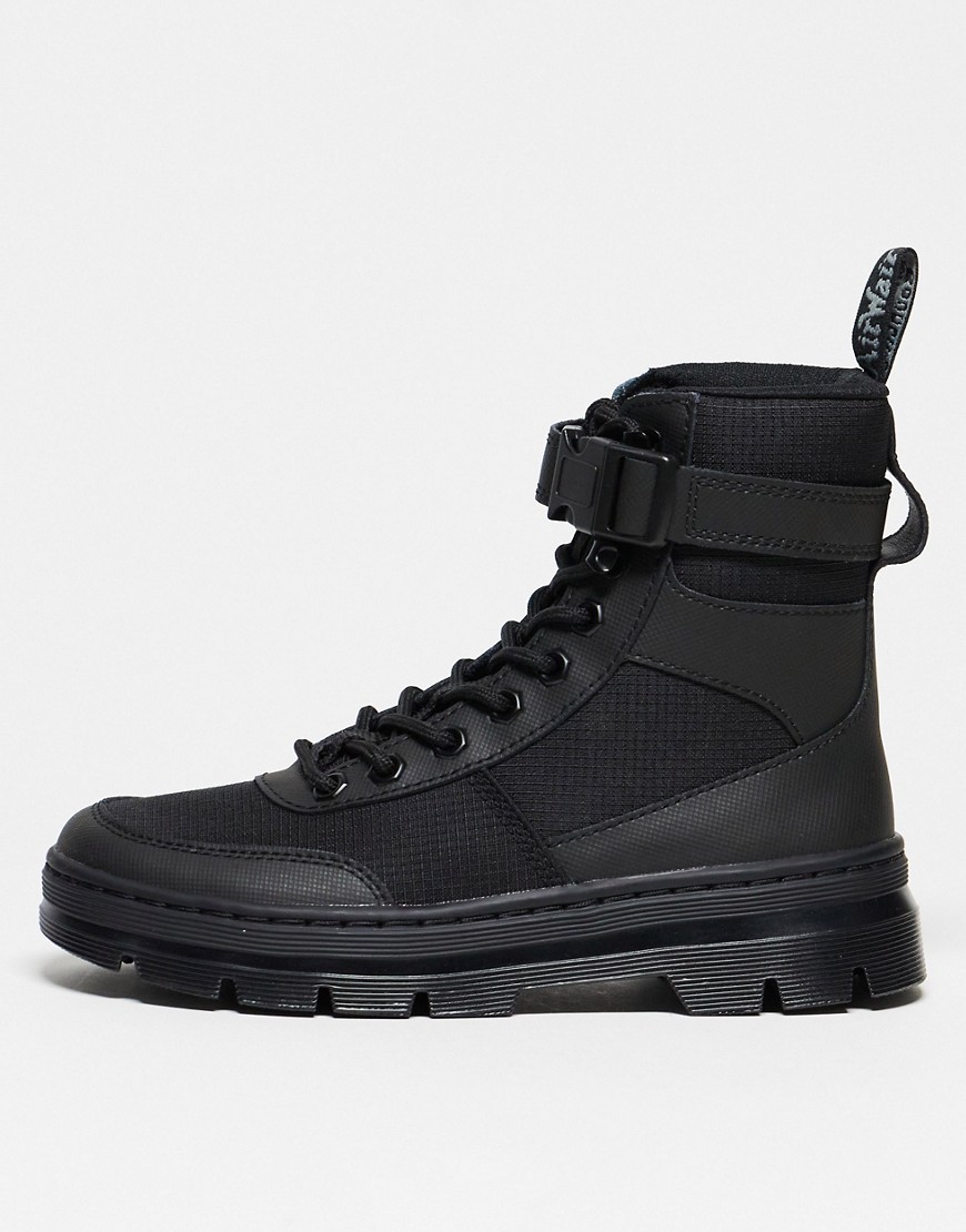 Dr Martens Combs Tech 8 tie boots in black leather