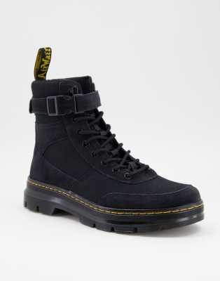 dr martens combs tech boots in black canvas