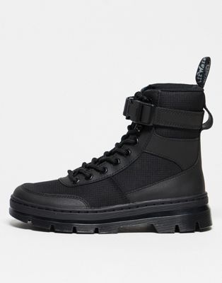 Dr Martens Combs Tech 8 tie boots in black leather - ASOS Price Checker
