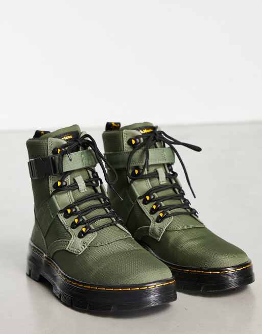 Dr Martens - Combs Tech ii - Kakigrønne støvler med 8 snørehuller, 3 af 4