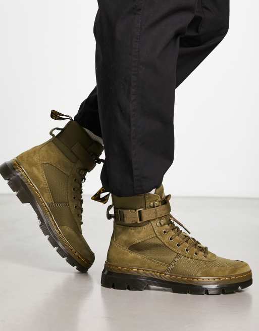 Dr Martens – Combs Tech – Oliwkowe botki z 8 oczkami
