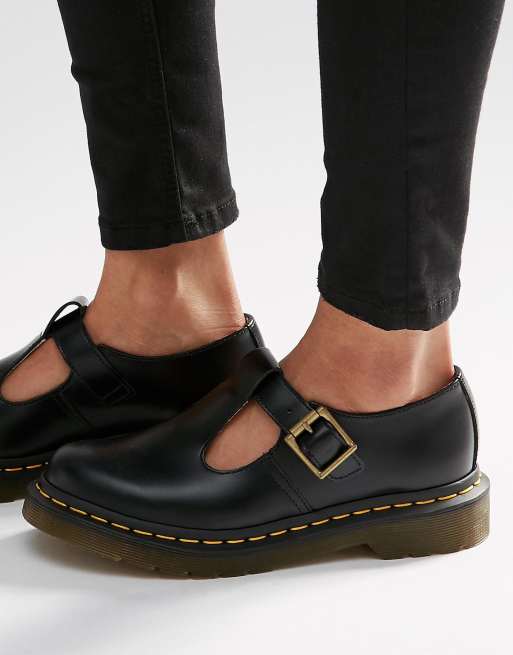 hjemmelevering til bundet Ondartet tumor Dr Martens – Core Polley – flade sko med T-rem | ASOS