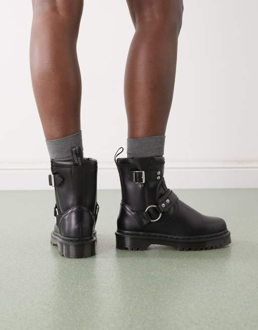 Dr Martens – Czarne botki do kostki z ozdobną uprzężą, 2 z 4