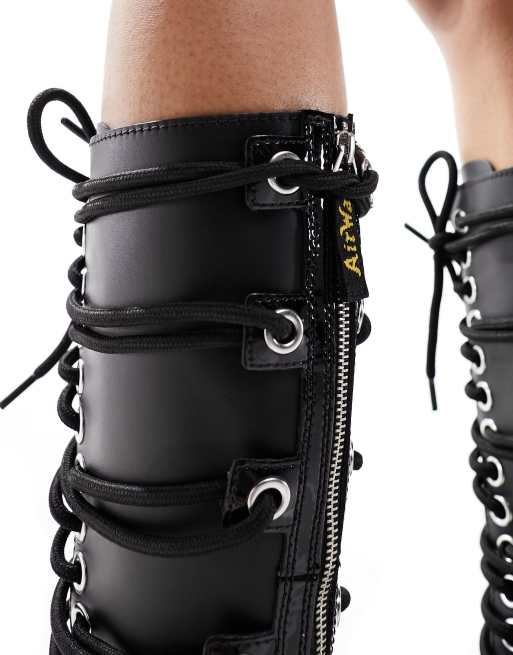 Dr martens thigh high 2024 boots