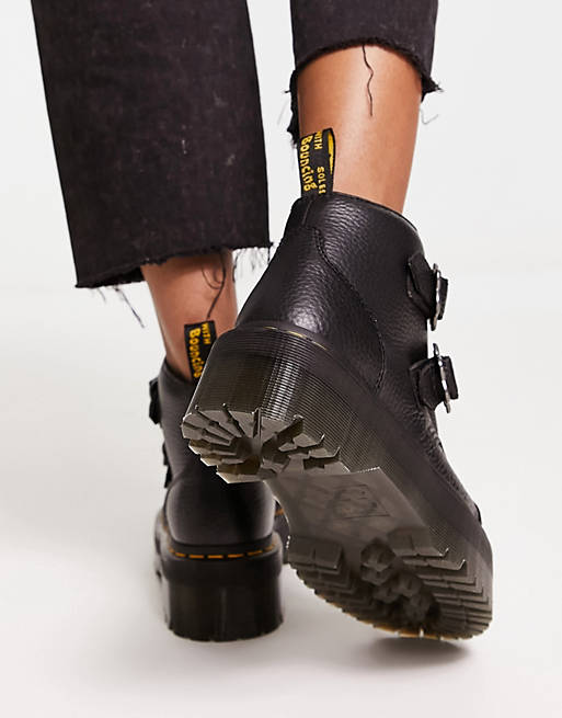 Motivation Jug Restrict Dr Martens Devon Flower quad boots in black | ASOS