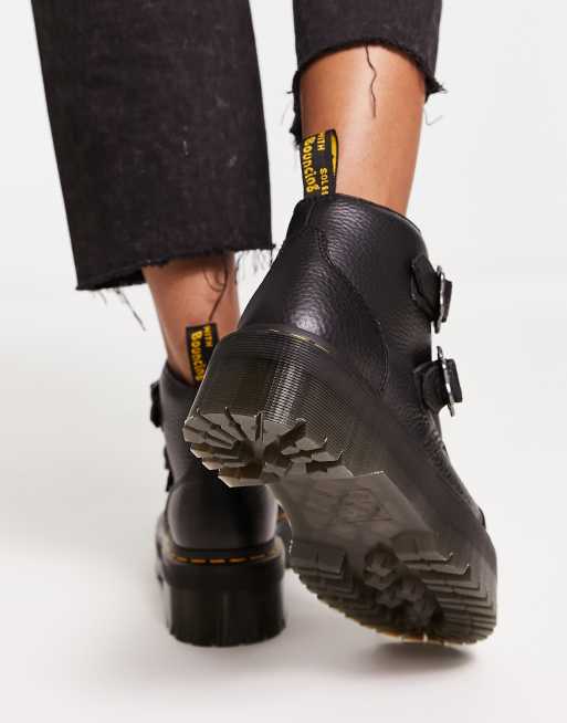 Dr Martens Devon Flower quad boots in black