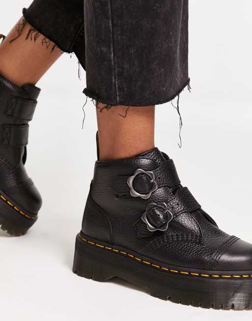 Dr. Martens - Devon Flower quad - Støvler i sort, 3 af 4