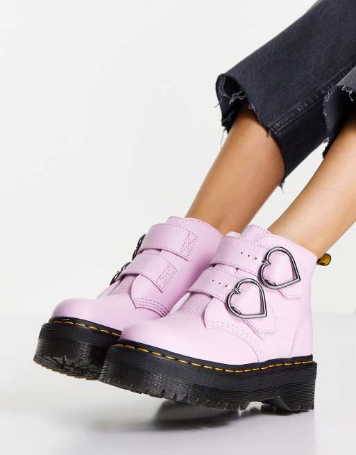 Pink heart dr store martens