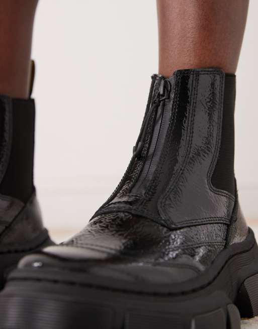 Dr Martens - DMXL - Chelsea boots met dikke zool in zwart lakleer, 4 van 4
