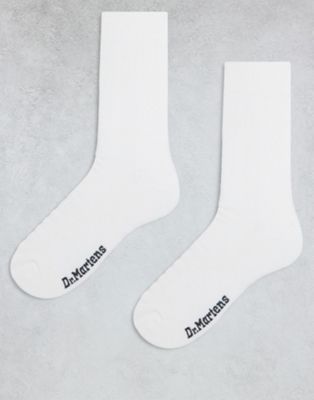 Dr Martens double doc 3pk socks in white