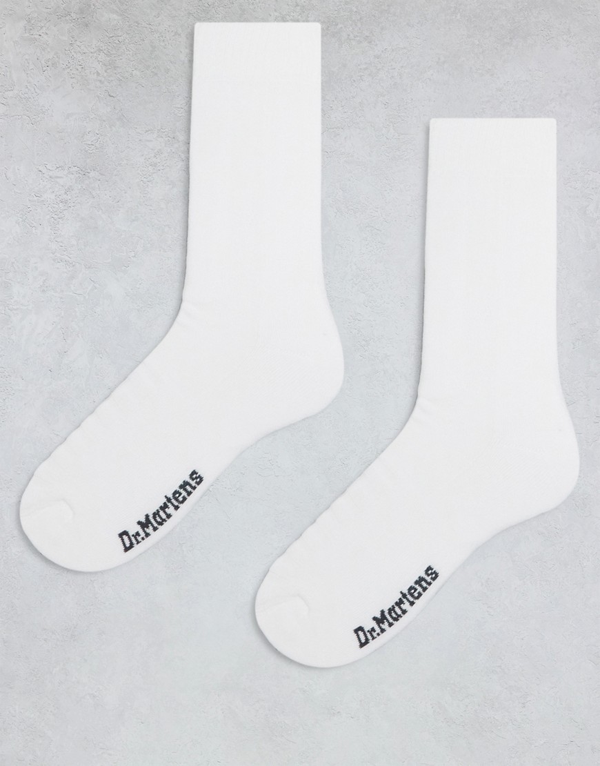 Dr Martens double doc 3pk socks in white