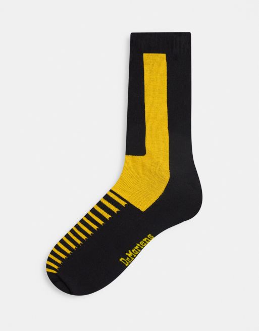 Dr Martens Double Doc Sock in Black and Yellow