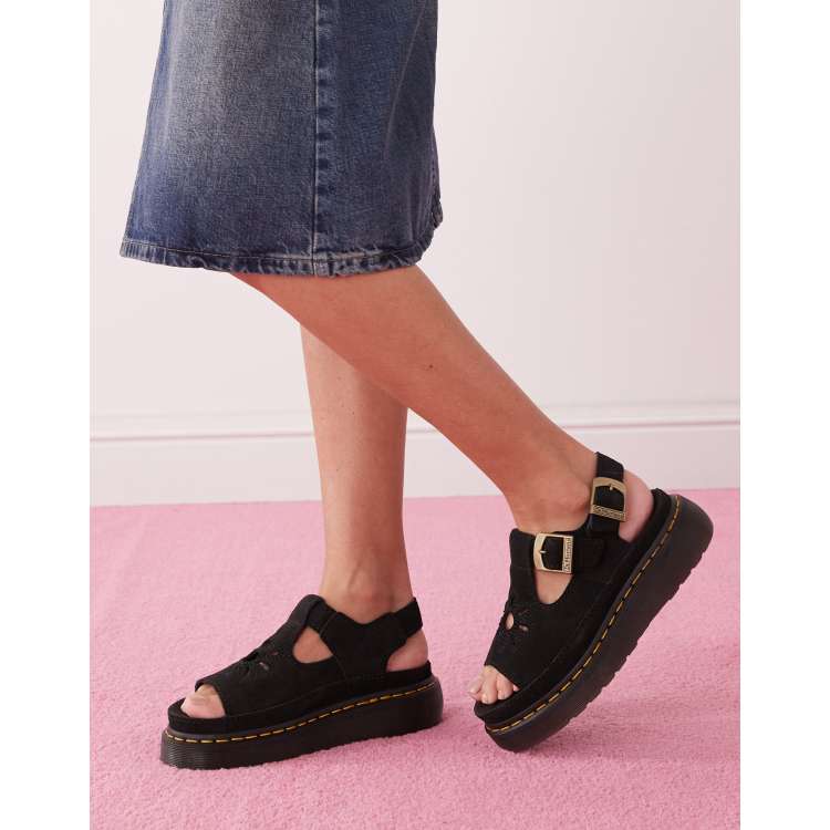 Dr Martens Dunnet flower sandals in black | ASOS