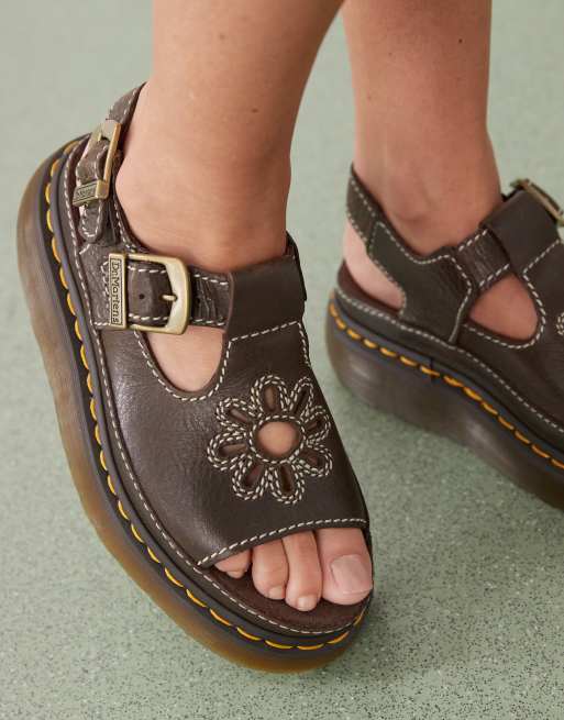 Dr Martens Dunnet flower sandals in brown | ASOS