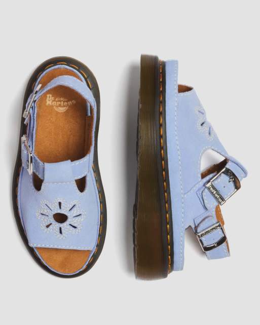 Dr Martens Dunnet flower suede sandals in cornflower blue, 2 of 4