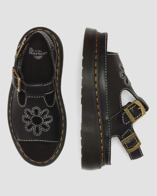 Dr. Martens – Dunnet – Sandalen in Schwarz mit Blumendesign, 3 von 4