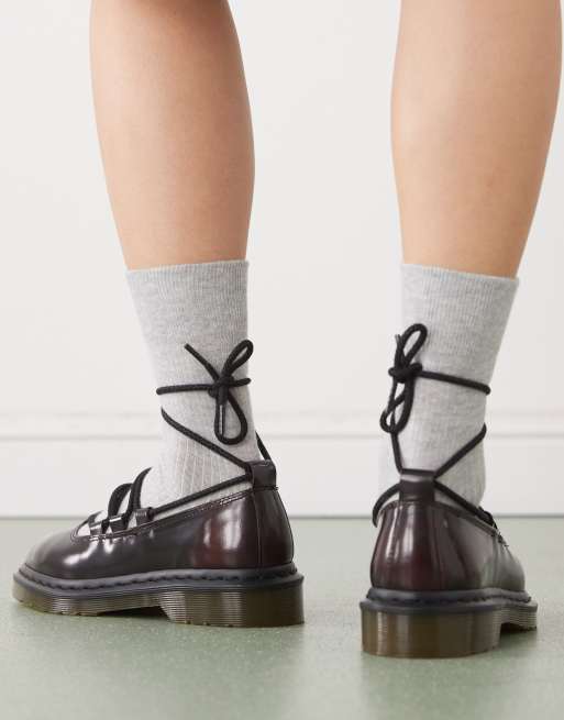 Dr. Martens – Elphie – Bordowe sznurowane buty, 3 z 4