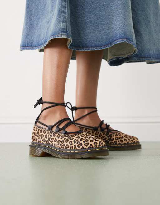 Dr Martens Elphie II lace up shoes in animal print | ASOS