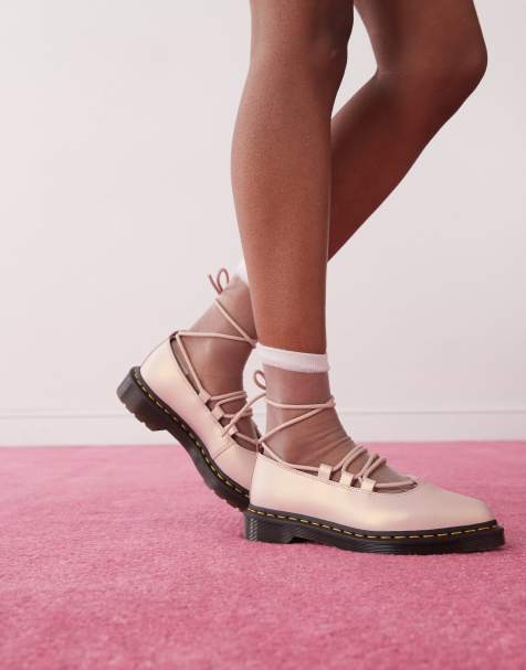 Dr Martens - Elphie II - Schoenen met veters in roze en goud - view 1