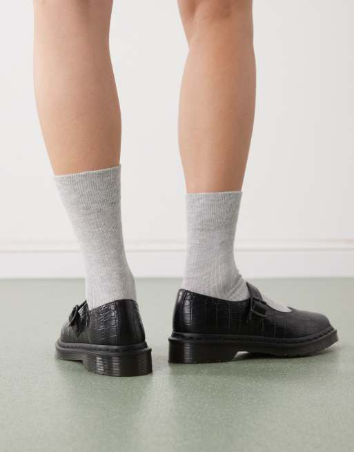 Dr Martens - Elphie - Scarpe Mary Jane nere effetto coccodrillo, 4 di 4