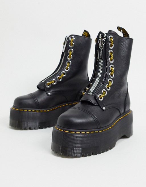 Dr Martens Exclusive Sinclair 10 eye Max flatform boots in black