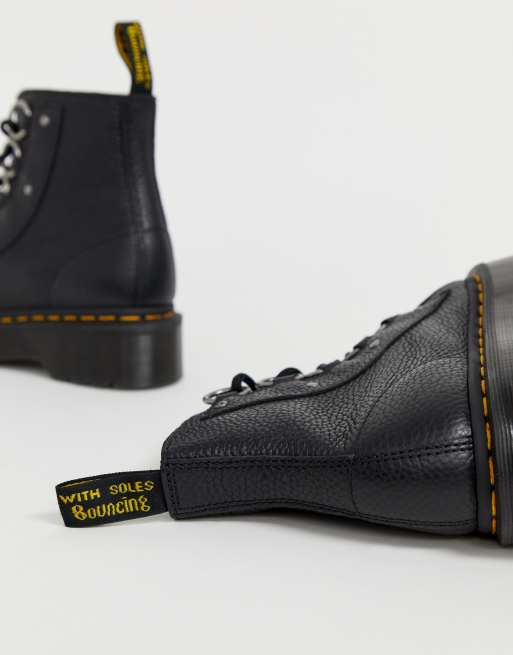 Dr martens - farille - bottines épaisses en cuir avec lacets en 2025 ruban - noir