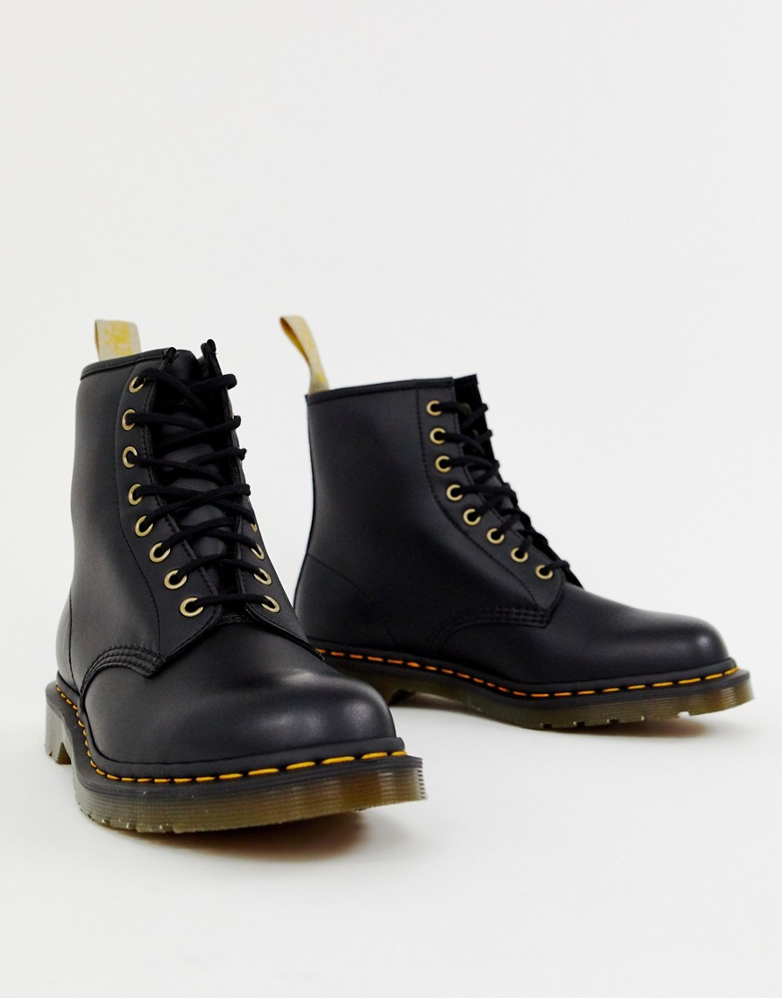 DR. MARTENS' FAUX LEATHER 1460 8-EYE BOOTS IN BLACK,14045001 US