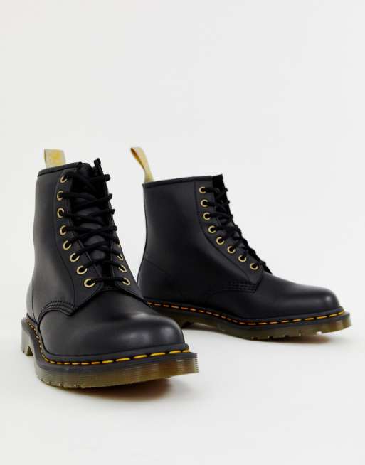 Dr Martens faux leather 1460 8-eye boots in black | ASOS