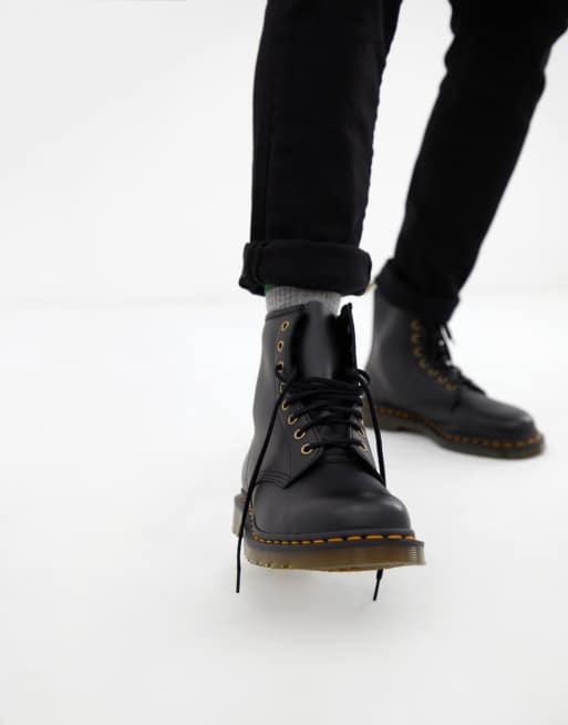 Dr Martens faux leather 1460 8-eye boots in black | ASOS