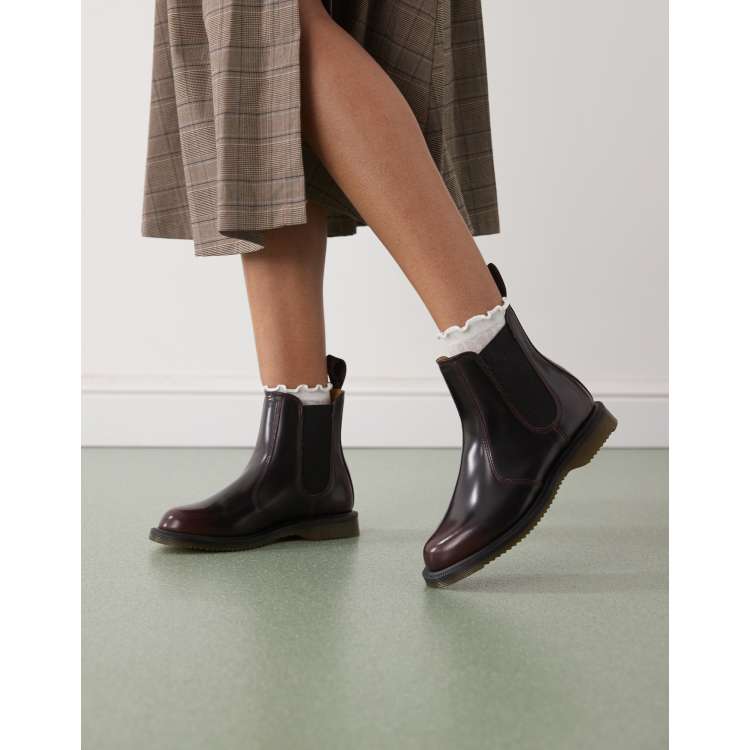 Dr Martens Flora boots in cherry red ASOS
