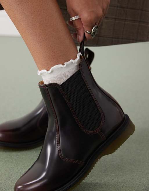 Dr Martens Vegan Flora Boots Dr Martens Flora Boots In Cherry Red ASOS