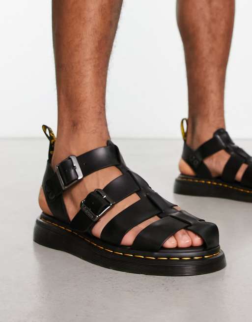 Dr Martens - Garin - Sorte sandaler i brandolæder, 2 af 4