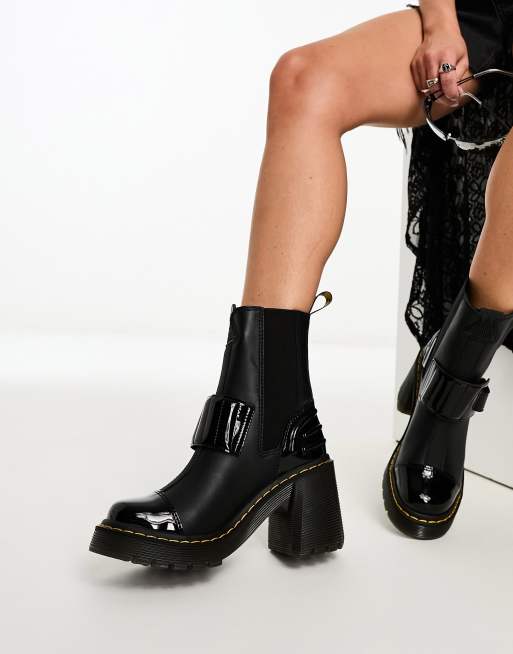 Dr Martens Gaya Stivaletti Chelsea in pelle con tacco neri ASOS