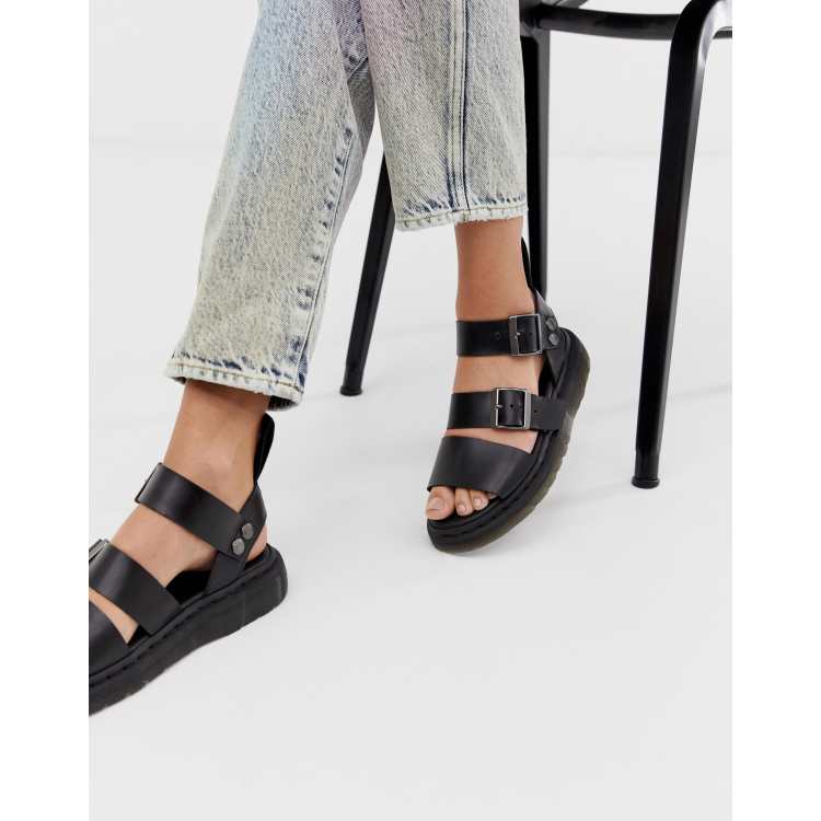 Dr Martens Gryphon leather sandals in black ASOS