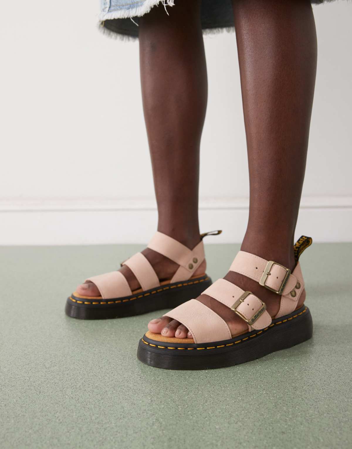 Dr Martens Gryphon quad sandals in powder pink