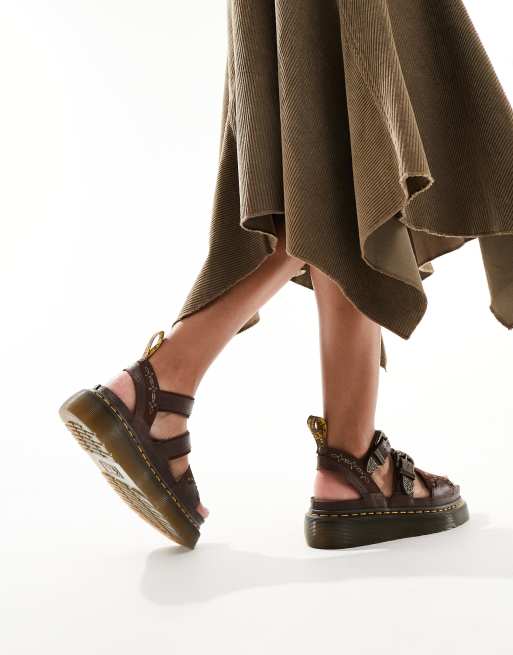 Dr Martens – Gryphon Quad – Sandały kowbojki z brązowego