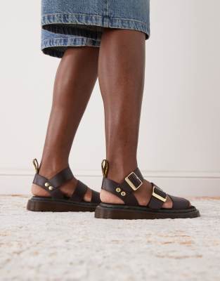 Dr Martens Gryphon sandals in dark brown