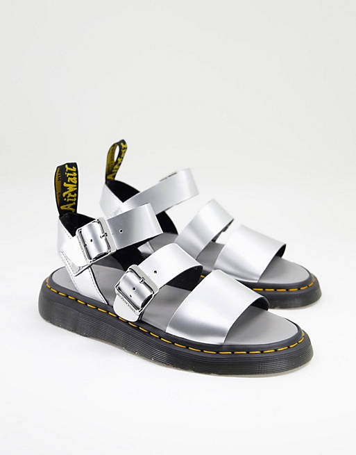 Dr Martens Gryphon sandals in silver