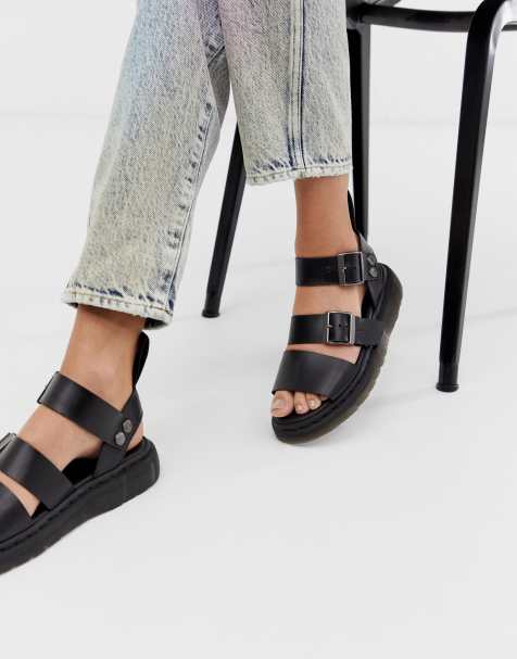 Dr Martens – Gryphon – Schwarze Ledersandalen