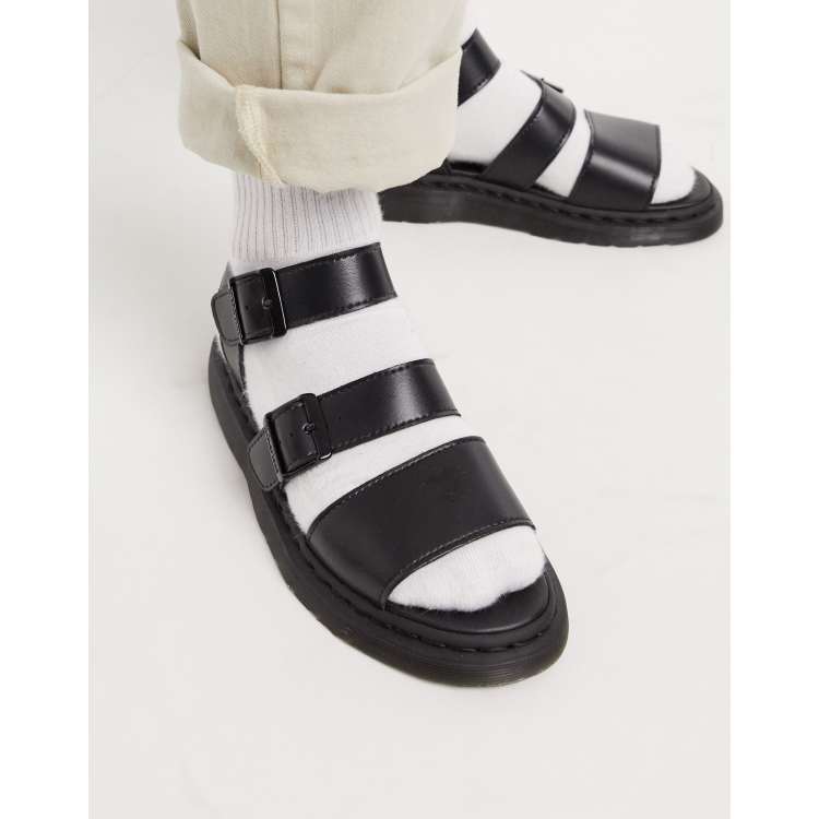 Dr martens gryphon discount strap sandals in black