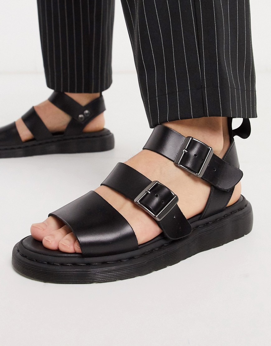 Dr Martens – Gryphon – Svarta sandaler med remmar
