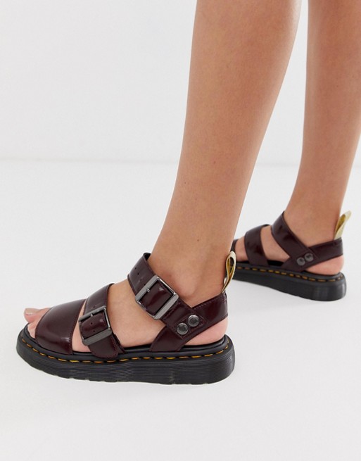 Dr Martens Gryphon vegan sandals in cherry | ASOS