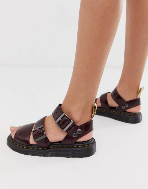 Dr martens cherry red sandals online