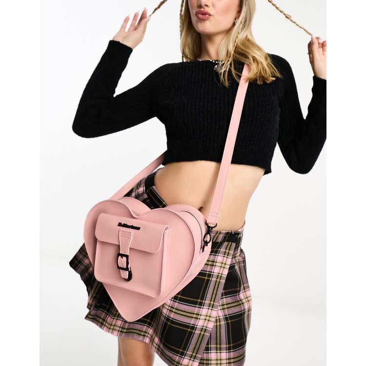 Heart Shaped Leather Backpack in Thrift Pink