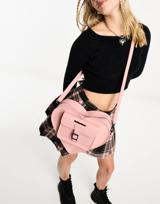 Heart Shaped Leather Backpack in Black